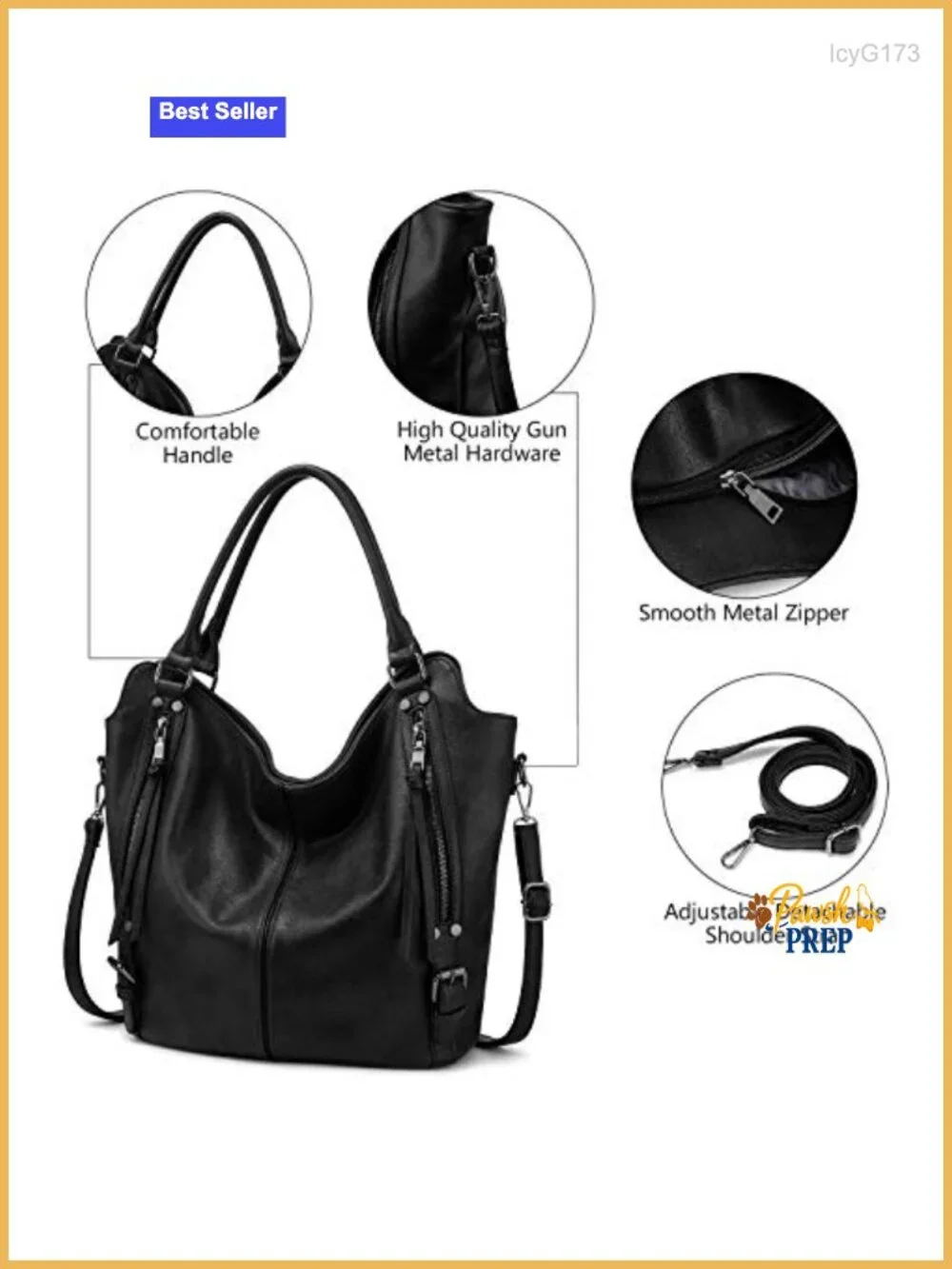 Women PU Leather Hobo Shoulder Bag Large Tote Purse with Adjustable Strap